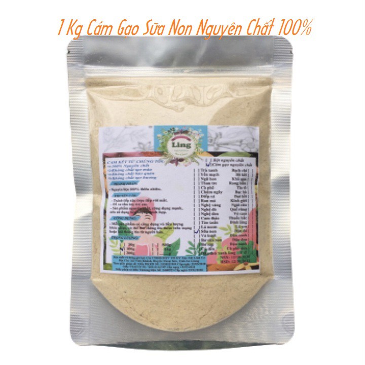 Bột Cám Gạo Sữa Non 1 Kg có giấy VSATTP và ĐKKD nguyên chất thiên nhiên 100% dùng để đắp mặt đa công dụng