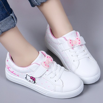 Giày bé gái Hello Kitty xinh xắn kiểu quai dán dễ đi BG10- TRẮNG