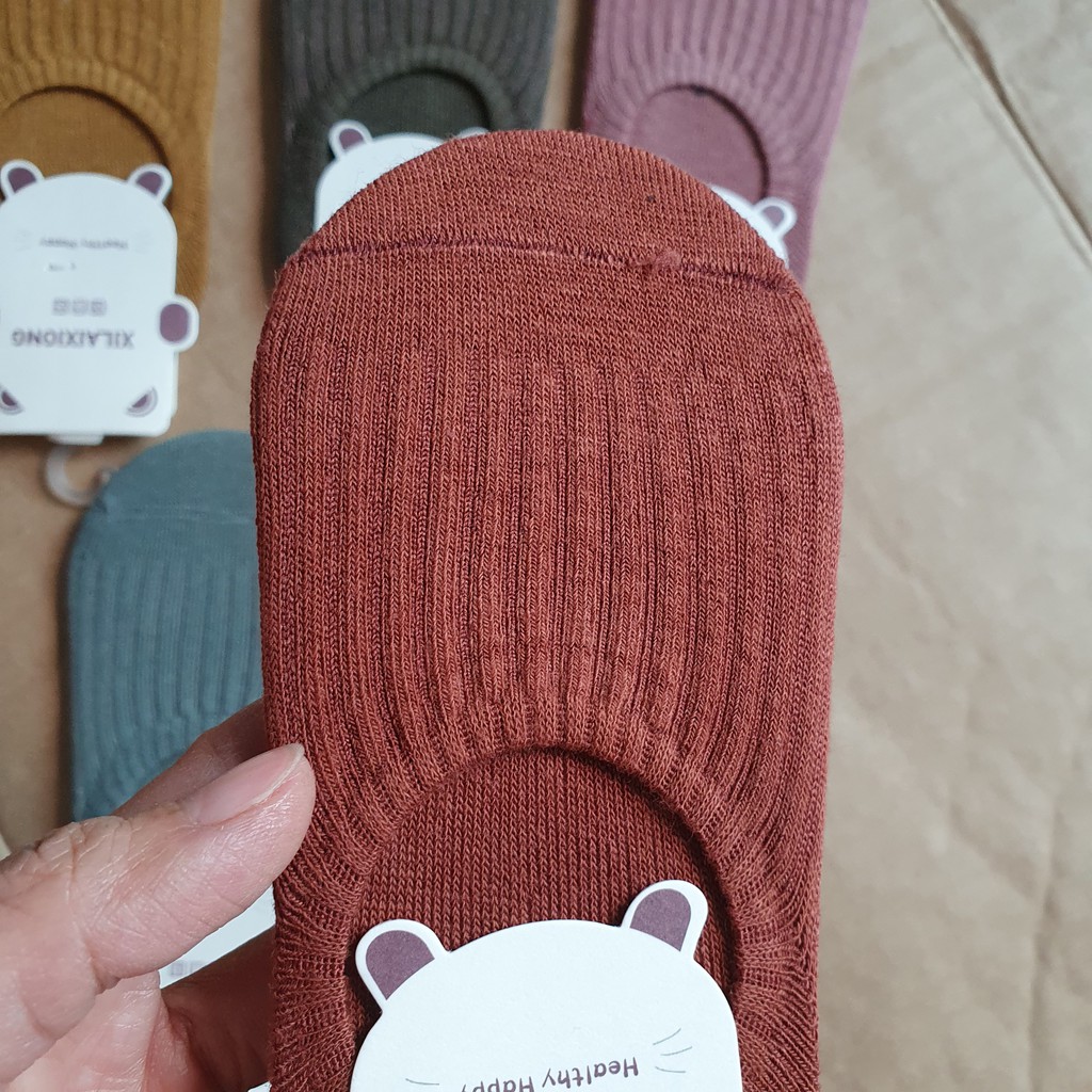 Tất Vớ Hài Cotton Trơn Cho Bé Trai, Bé Gái - Size Từ 1 đến 7 tuổi - Có Gót Silicon Chống Tụt.