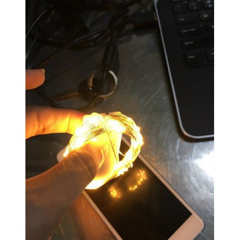 Dây Đèn Led 5m 50 bóng đèn Đom Đóm Chipsbling Fairy Lights vàng