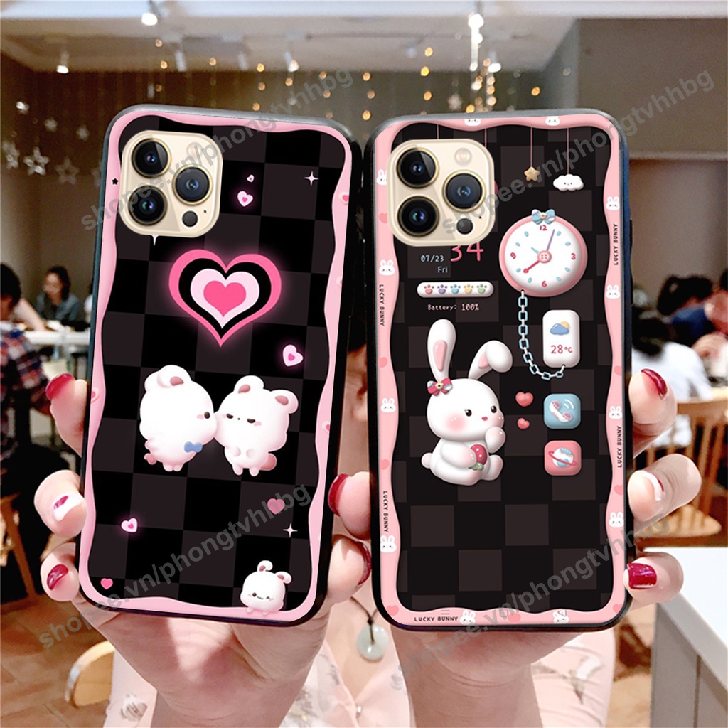 Ốp lưng Iphone 13-IPHONE 13 PRO-IPHONE 13 PRO MAX gấu,thỏ trắng , đồng hồ dễ thương cute cực đẹp