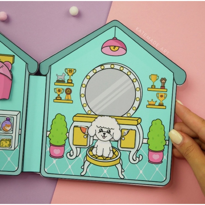 NGÔI NHÀ BÚP BÊ GIẤY CÚN CƯNG DOG HOUSE SIÊU XINH