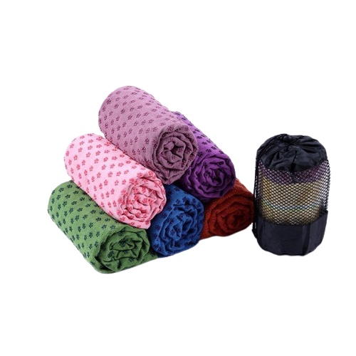 Khăn trải thảm Yoga Pilates hạt PVC chống trơn tuyệt đối thấm hút mồ hôi (183cm x 63cm) kèm túi đựng_ Tâm An Sports