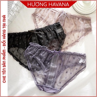 Quần lót ren nơ họa tiết chấm bi - freesize - quần lót nữ sang chảnh sexy FLQ63