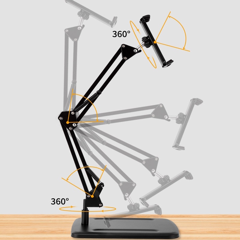 Giá đỡ điện thoại ipad, Kệ kẹp ipad máy tính bảng, cao cấp kẹp giữ chắc chắn, xoay 360 độ