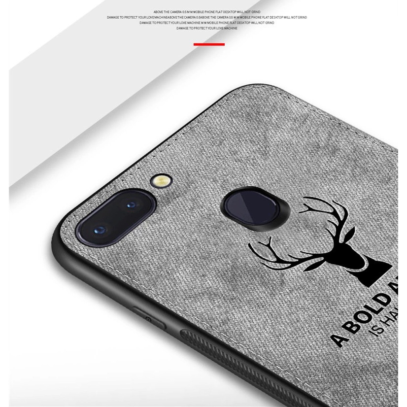 Ốp lưng Oppo A12 / Oppo A5s / A7 dùng chung vải đầu hươu thời trang cao cấp