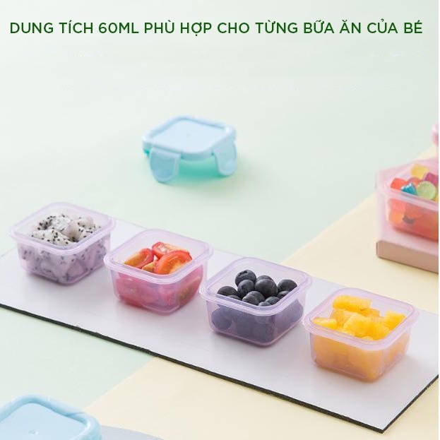 Hộp Trữ Đông Bảo Quản Thức Ăn 60-150ml Có Nắp Chống Rò Rỉ Hàng Loại 1