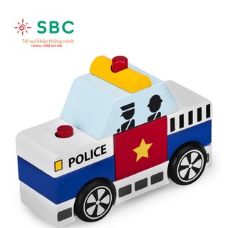 Đồ chơi gỗ lắp ráp xe cảnh sát thương hiệu Winwintoys Việt Nam