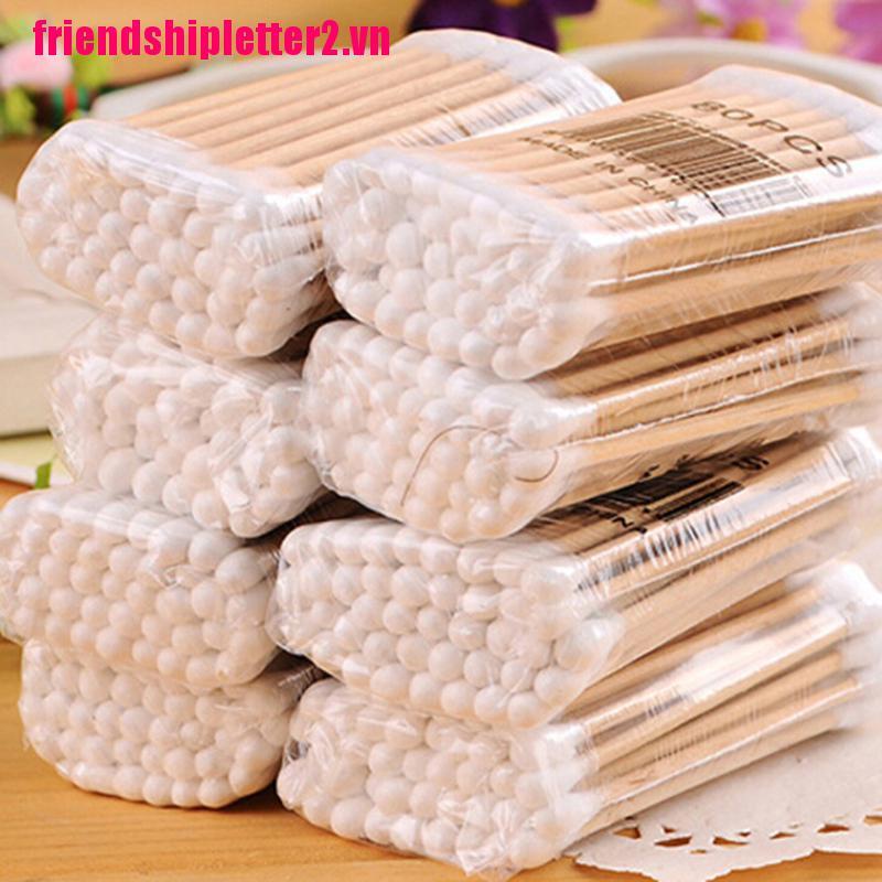Hộp Tăm Bông 30-35 cotton Hai Đầu Thân Gỗ Làm Sạch Tai / Cơ Thể