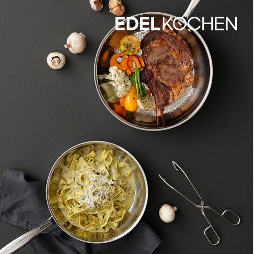 Bộ Chảo Edelkochen COCO 3 lớp không xi, 3 lớp inox 304 đúc liền, hạn chế dính