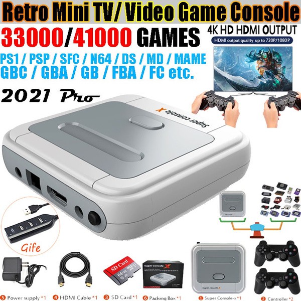 Máy chơi game điện tử Super Console X-Tích hợp 33.000+ trò chơi - Máy chơi game không dây cho PSP / N64 / DC / NDS / PS