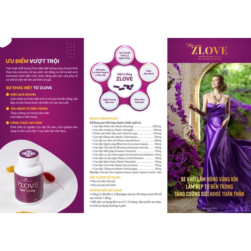 ZLOVE giúp se khít vùng kín và cân bằng nội tiết tố nữ