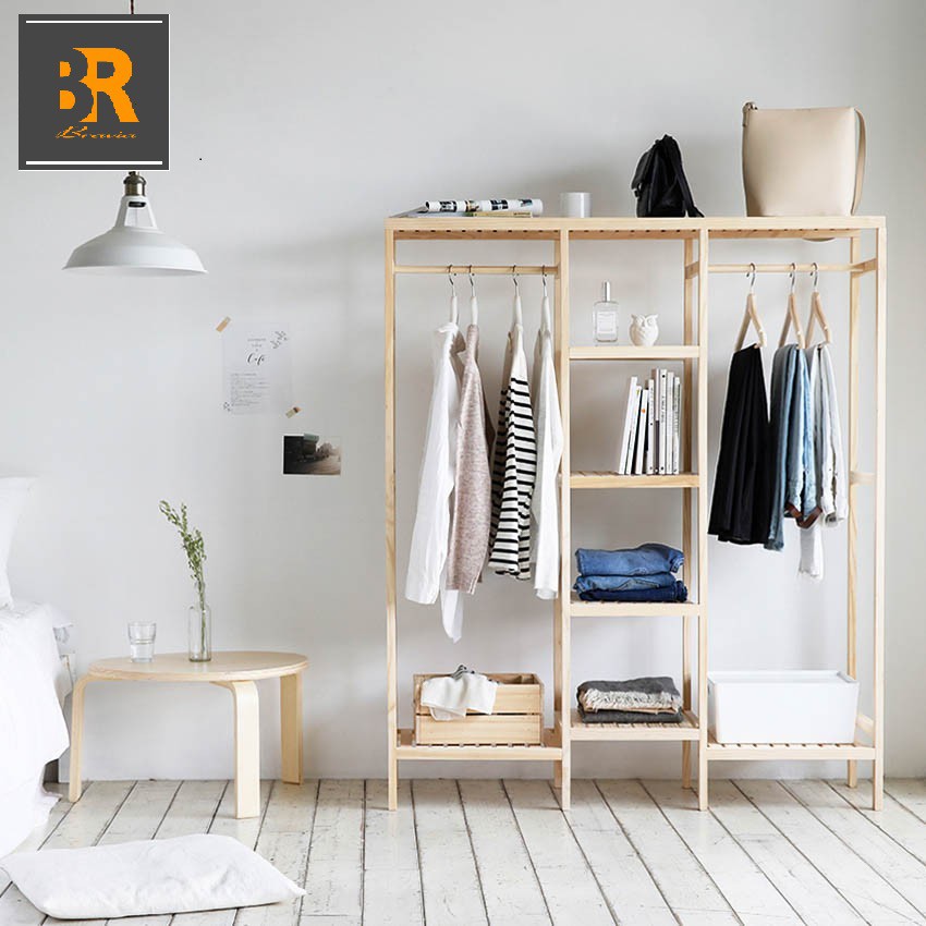 GIÁ TREO QUẦN ÁO TRIPLE HANGER NATURAL - NỘI THẤT BRAVIA