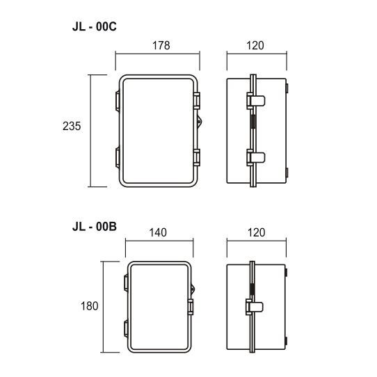 [CHÍNH HÃNG LIOA] Tủ điện LIOA chống cháy, chống nước, JL - 00C: 235x178x120 mm ; JL - 00B: 180x140x120 mm