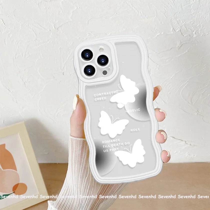 Ốp Điện Thoại Dẻo Họa Tiết Bươm Bướm Đen Đơn Giản Thời Trang Cho iPhone 14 13 12 11 Pro Max Xs Max Xr X 7 8 6 6s Plus