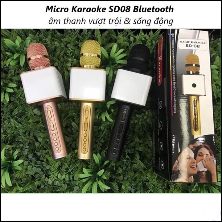 Micro bluetooth karaoke 3in1 model SD-08 loại 1