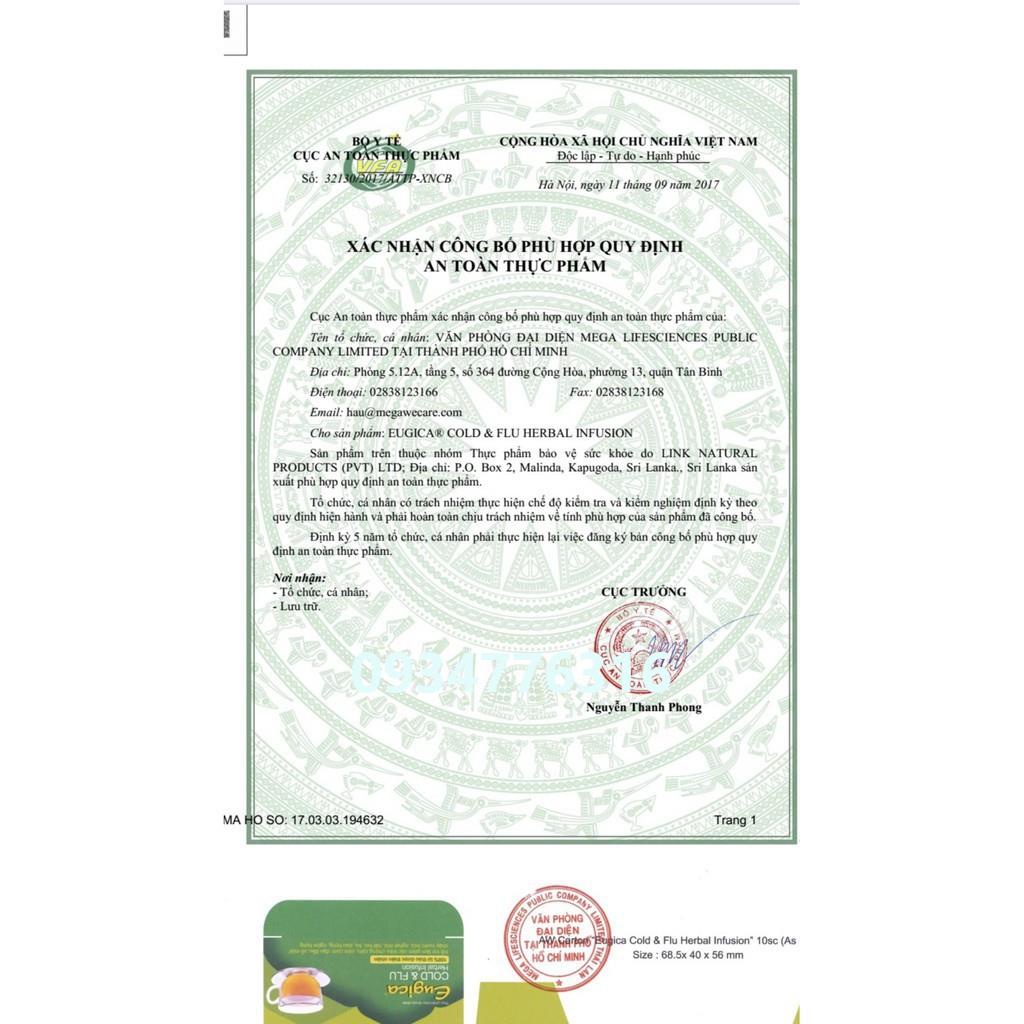 ✅ Trà Eugica Cold &amp; Flu Herbal Infusion