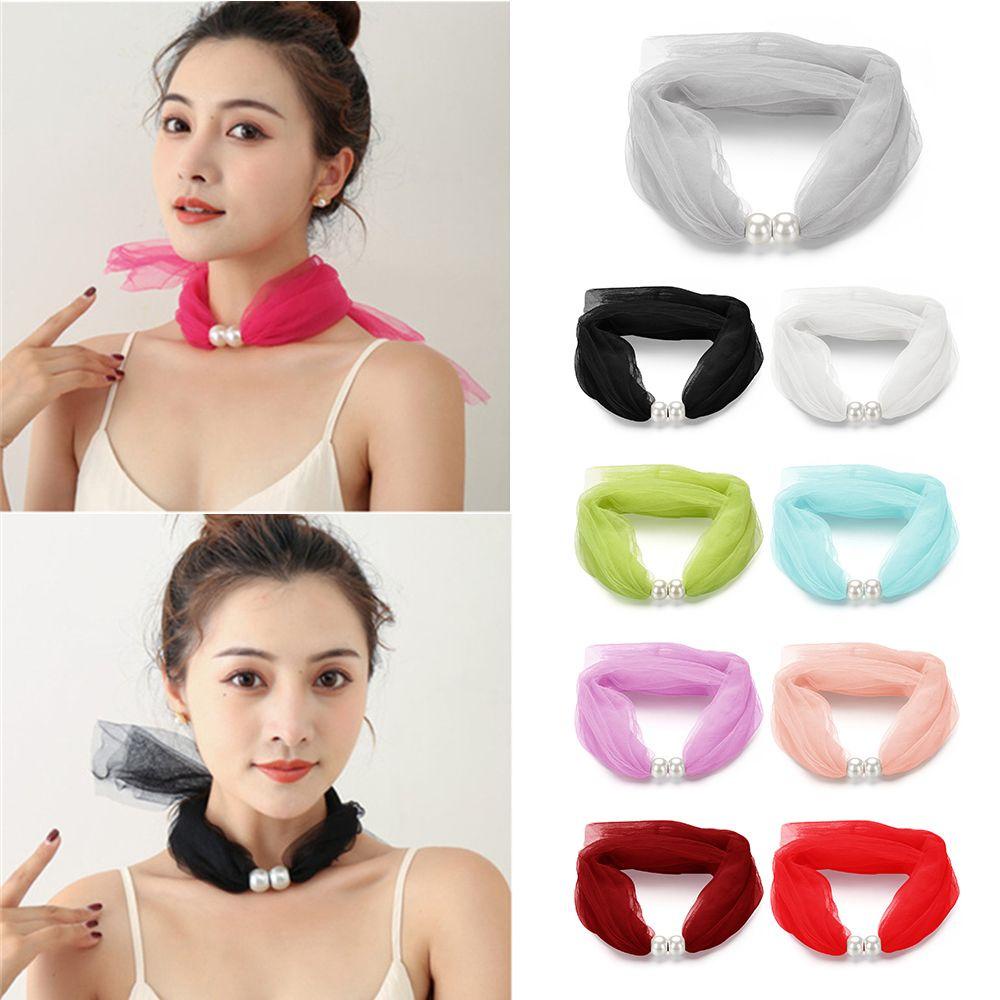 Khăn Choàng Cổ Bằng Lụa Lưới Thời Trang Mùa Xuân Cho Nữ