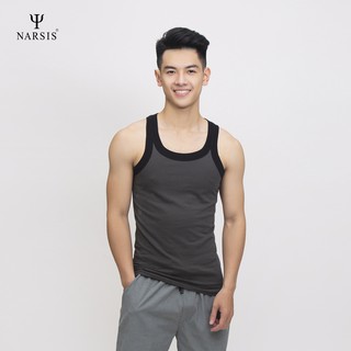 Áo thun ba lỗ nam Narsis D4056 cổ vuông nam tính, thể thao thoáng mát, co giãn tốt