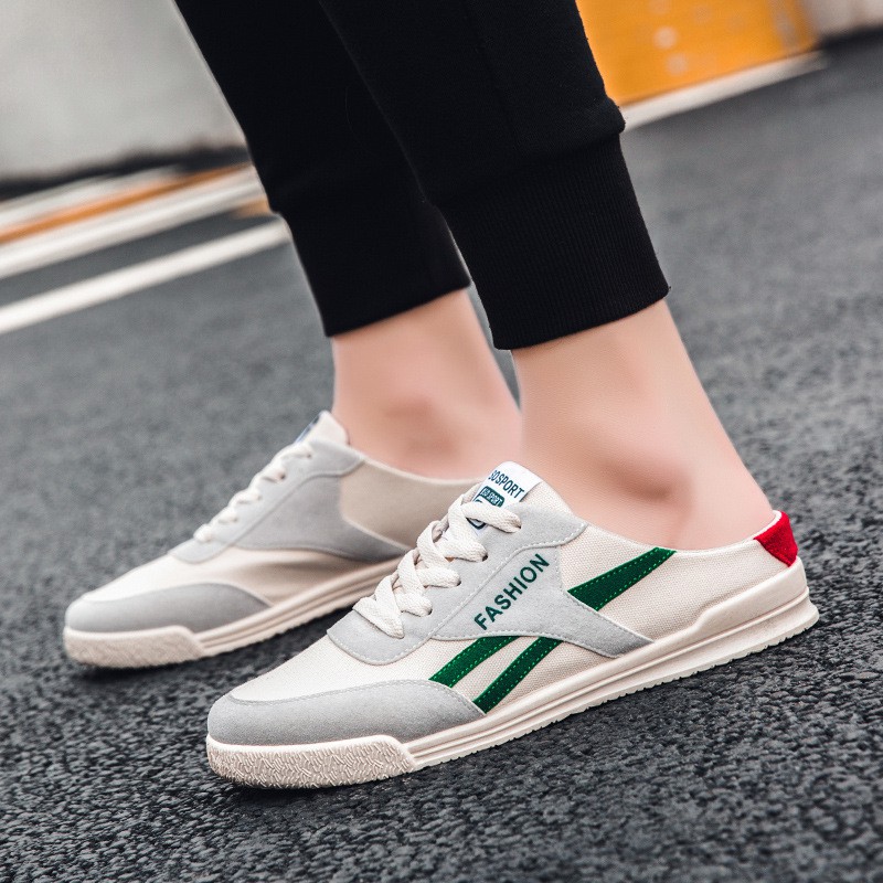 Dép lười bít mũi không gót bằng vải canvas hợp thời trang dễ phối đồ cho nam | BigBuy360 - bigbuy360.vn