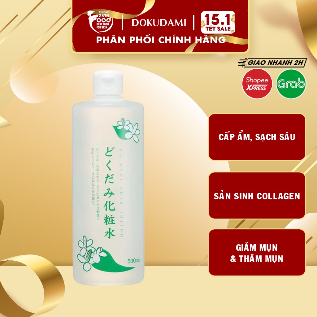 Nước Hoa Hồng Chiết Xuất Lá Diếp Cá Dokudami Natural Skin Lotion 500ml