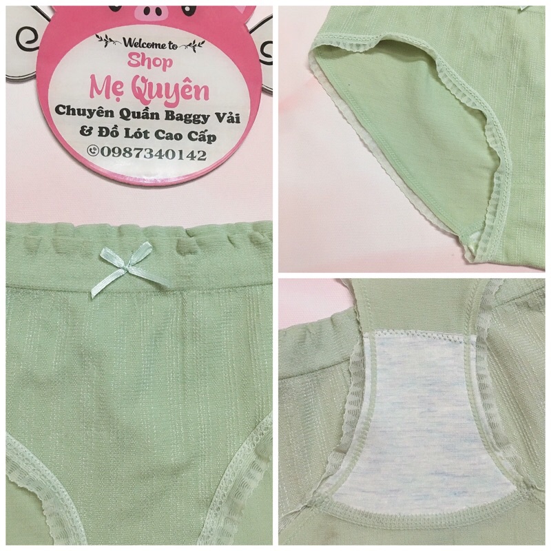 [Combo 10c] Quần lót nữ cotton sợi tre cao cấp kháng khuẩn viền ren điệu đà- đính nơ tôn dáng