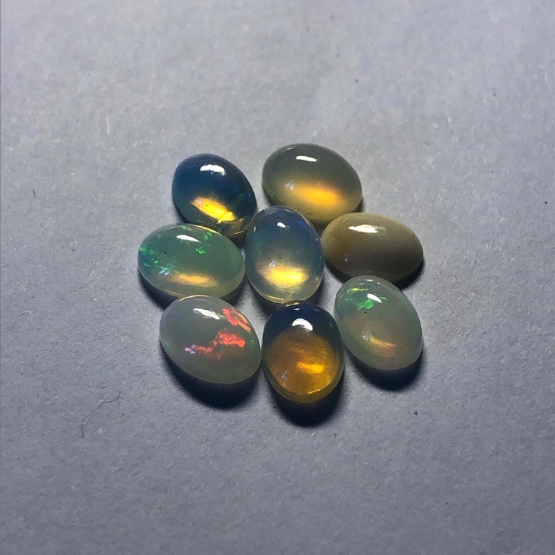 Mặt đá opal Ethiopia nhiều lửa nhiều màu size 6x5mm