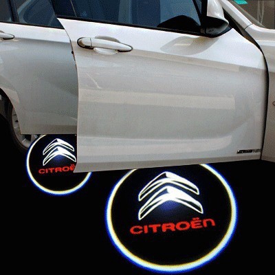 2 cửa xe ô tô Chào mừng ánh sáng Đèn laser biểu tượng xe Bóng đèn LED cho citroen
