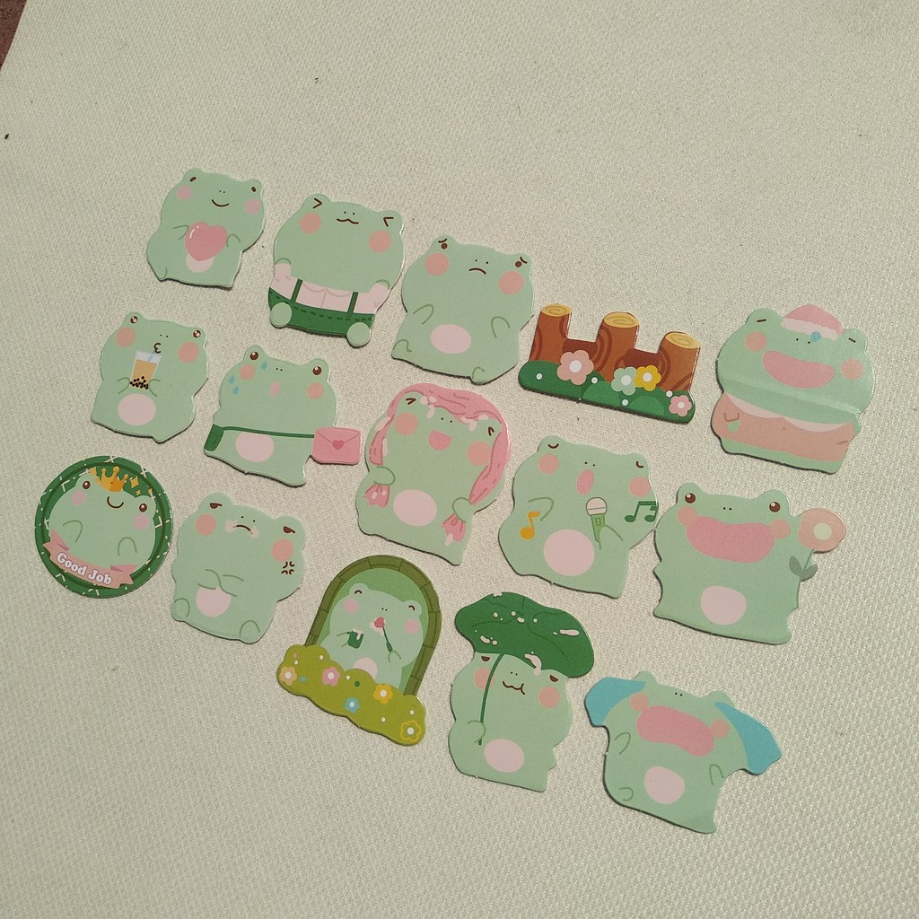 ( phần 14 ) Set 15 sticker GIẤY nhiều chủ đề trang trí sổ scrapbook