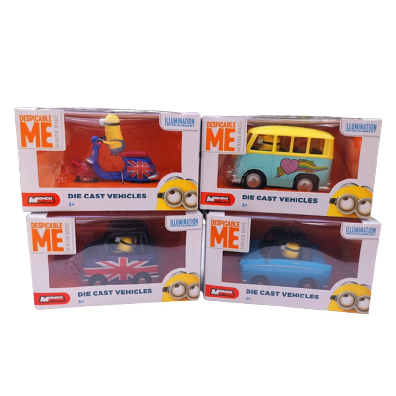 Model  Despicable Me Minions Vehicle Alloy Car Volkswagen Bus Motorcycle Model Gifts