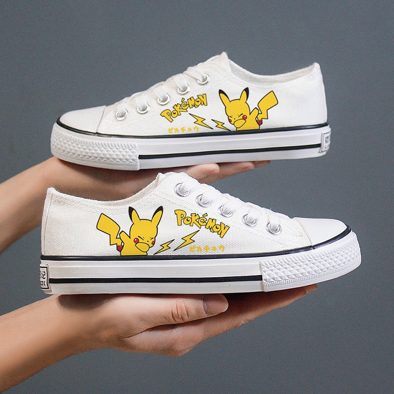 Giày Thể Thao Canvas Trắng Cổ Thấp In Hình Anime Phong Cách Hàn Quốc Thời Trang Mùa Hè Mới Cho Học Sinh Nam Tiểu Học