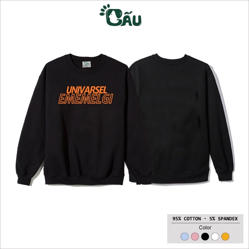 Áo sweater GẤU 194 vải thu đông co dãn, dày dặn mềm mịn form rộng phong cách Unisex - SW UNIVARSEL | BigBuy360 - bigbuy360.vn