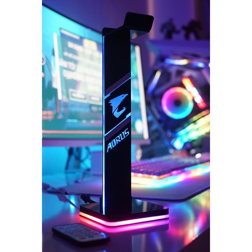 [Mã ELMS5 giảm 7% đơn 300K] GIÁ TREO TAI NGHE LED RGB BASIC LOGITECH, RAZER, ASUS, AORUS, HYPERX, MSI, CORSAIR