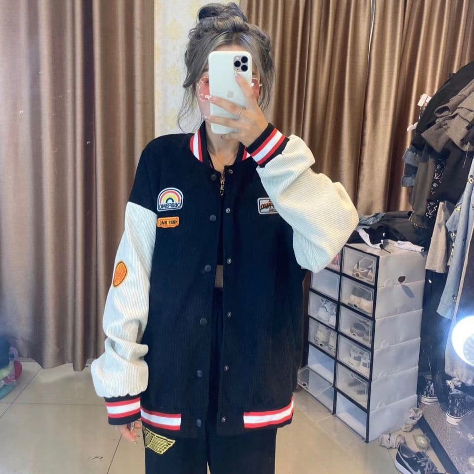⚾ Áo khoác bomber bóng chày nhung unisex hot trend ulzzang 2020 (backup Kỳ Lân Shop) | BigBuy360 - bigbuy360.vn