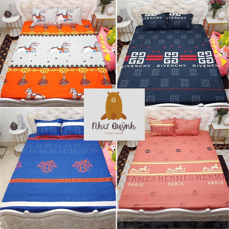Bộ ga gối drap giường poly, ga trải giường + 2 vỏ gối nằm đơn giản m6 m8 2m2 Như Quỳnh Bedding | BigBuy360 - bigbuy360.vn