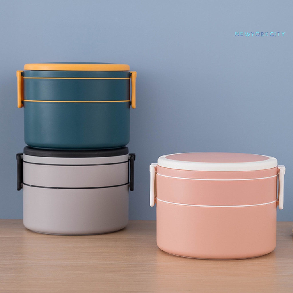 Hộp Đựng Cơm Trưa Hai Tầng Bằng Nhựa Chống Rò Rỉ Phong Cách Nhật Bản NYC 1000ML/1400ML
