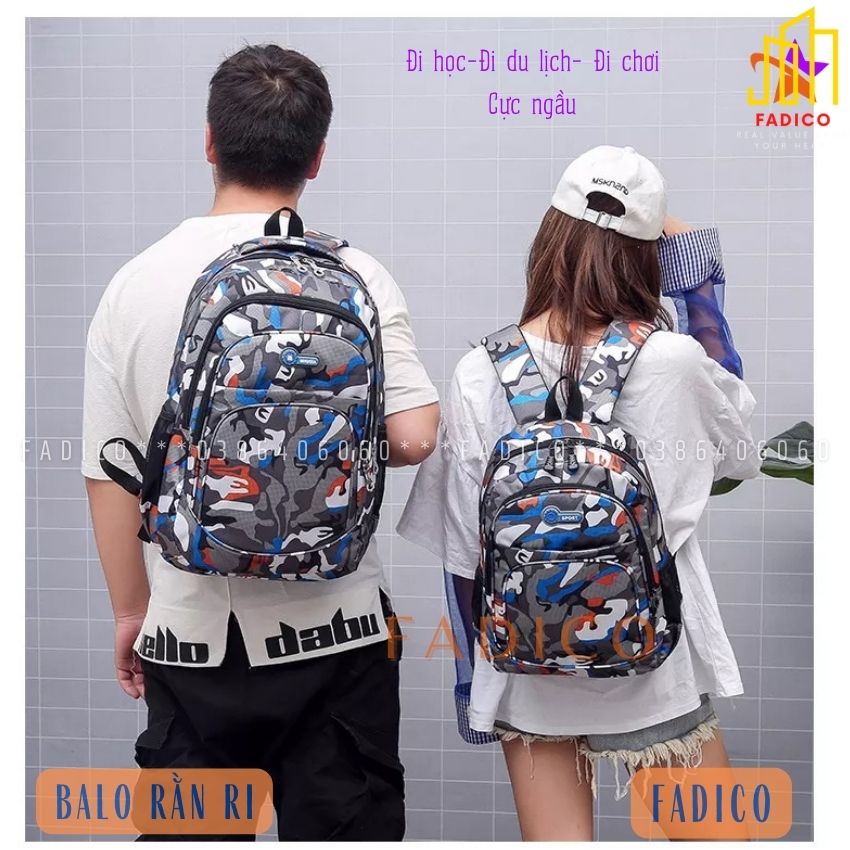 [Hcm]Balo rằn ri du lịch,đi học,đi chơi cực ngầu phong cách unisex-Fadico