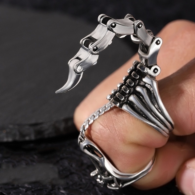 Nhẫn Đeo Tay Kim Loại Hình Bọ Cạp Phong Cách Punk Rock Gothic Độc Đáo Hở Toàn Bộ