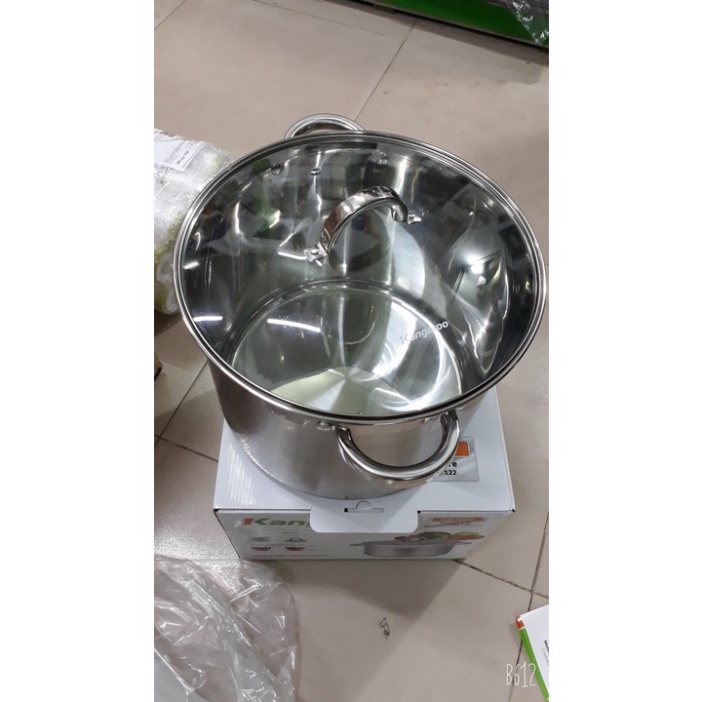 Nồi Inox Luộc gà 5 đáy cao cấp kangaroo KG122 size 30cm kèm ảnh thật