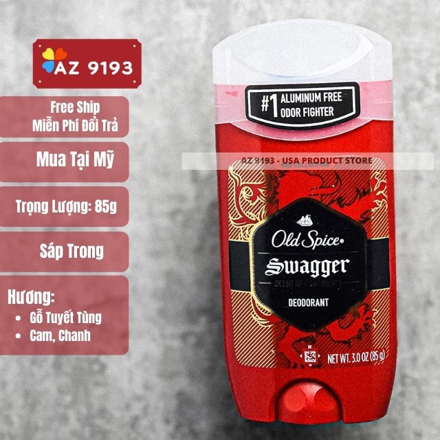 [Mua Tại Mỹ]  Lăn Khử Mùi Nam Old Spice  - Scent technology Sáp Trong, 85g - AZ9193