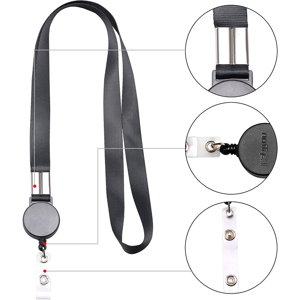 Set 2 Dây Đeo Thẻ Tên Ngang Có Thể Thu Gọn Tiện Dụng Cho Văn Phòng / Trường Học