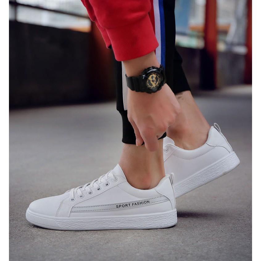 »★« Giày Thể Thao SNEAKER NAM Z4 SPORT FASHION ( TRẮNG KẺ XÁM  ) FULL BOX