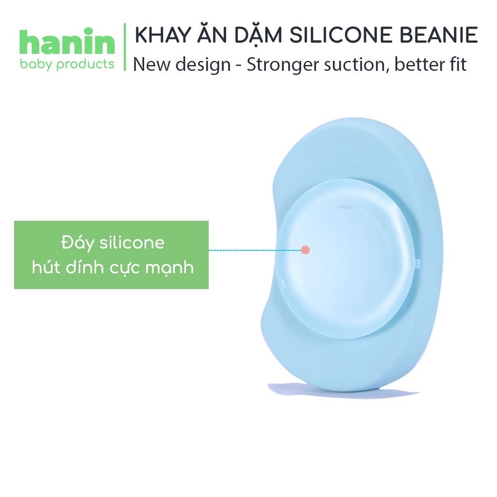 Khay Ăn Dặm Silicon Hanin Baby Cao Cấp 3 Ngăn, Có Đế Hút Bám Dính