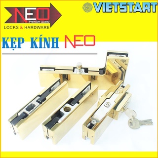 Kẹp kính newneo inox304 mạ vàng - kẹp trên, kẹp dưới, kẹp góc, kẹp ty và kẹp khóa