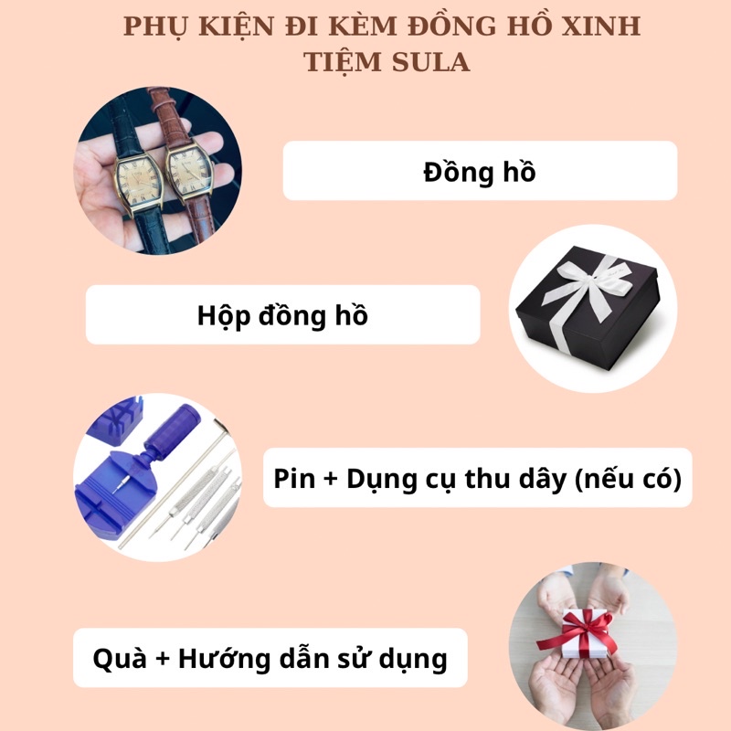 Đồng hồ nữ dây da giá rẻ đẹp chính hãng full box chống nước - SULAGOD