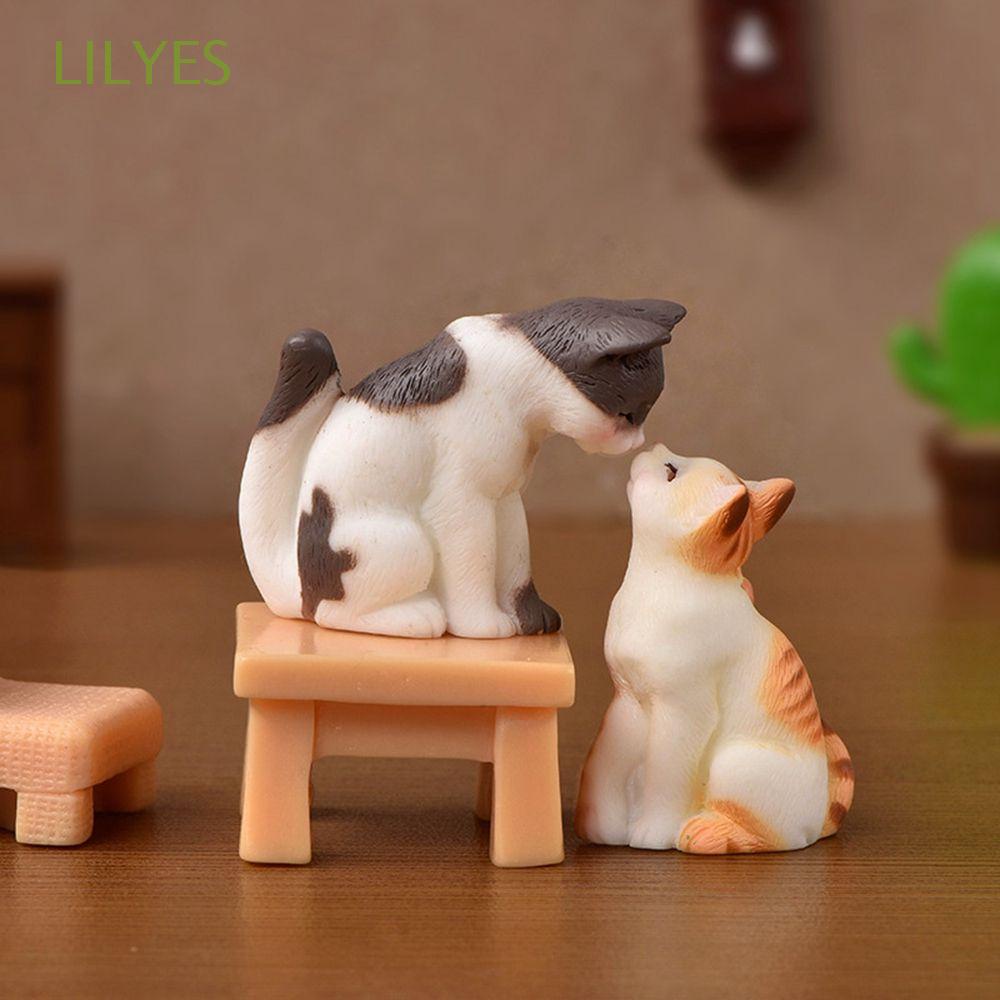 Mô hình trang trí chú mèo mini bằng nhựa resin thủ công cho nhà búp bê