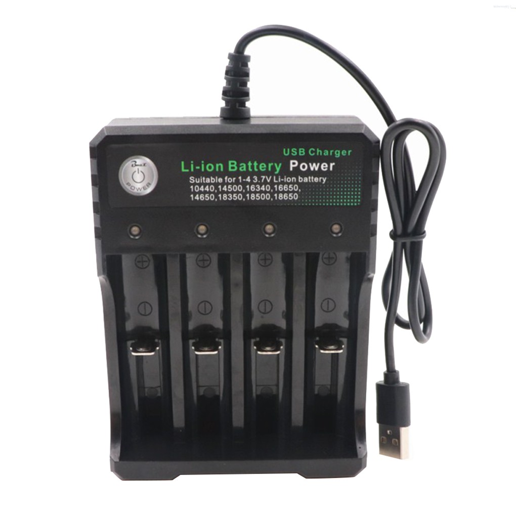 4 Slots 18650 Batteries Lithium Ion Battery Charger Portable Travel USB Charger DC 4.2V 1000mA Output  Kitchentool