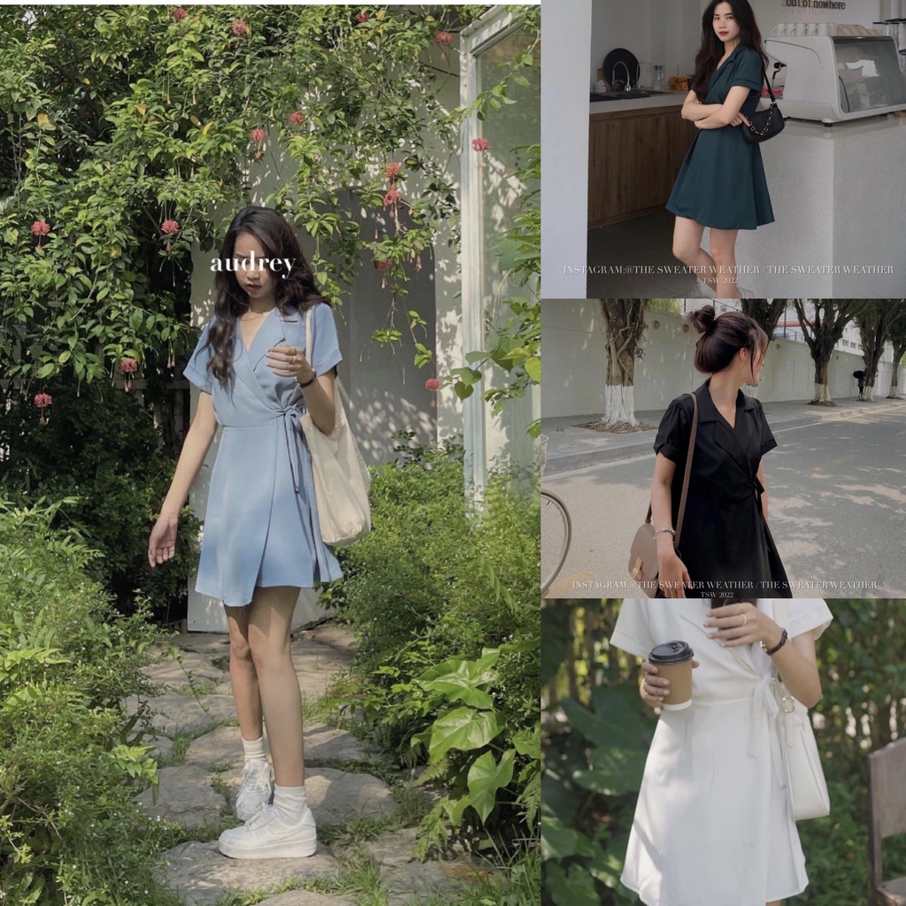 VÁY CỔ VEST THẮT EO DÁNG CHỮ - ĐẦM SƠ MI CỔ VEST BUỘC NƠ EO XÒE KOZODA D45 | BigBuy360 - bigbuy360.vn