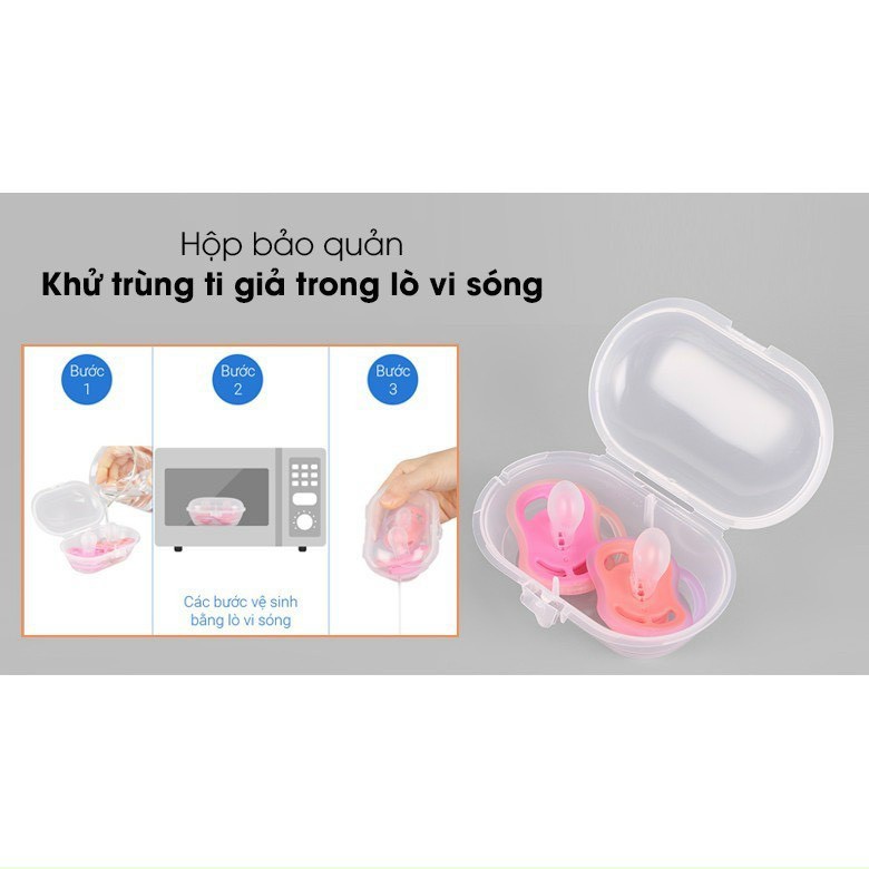 Hộp nhựa đựng ti giả ultra air-Dùng được trong lò vi sóng, máy tiệt trùng uv