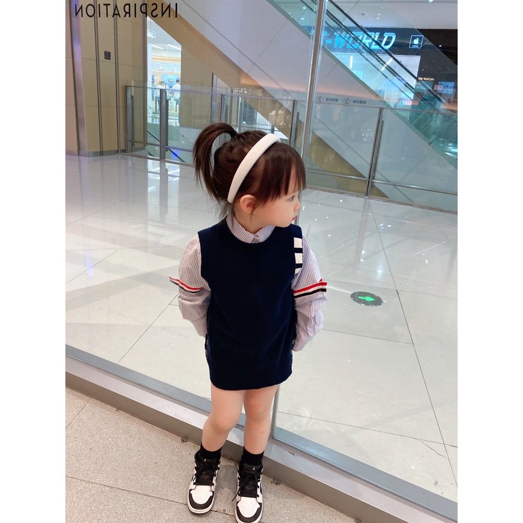 Áo Sơ Mi Dáng Suông Kẻ Sọc Thời Trang Xuân Thu Phong Cách Phương Tây Dành Cho Bé Gái 2022